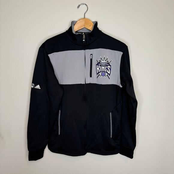 adidas Other - Sacramento Kings Adidas Jacket Black Gray Full Zip Fleece Climawarm Small